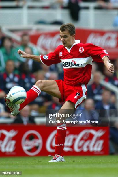 Szilard Nemeth of Middlesbrough on the ball during the Premier League match between Middlesbrough and Birmingham City at Riverside Stadium on...
