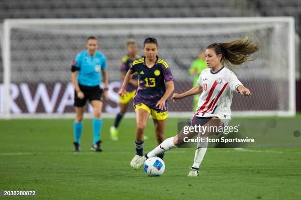 Puerto Rico defender Isabel Martinez during the CONCACAF Women's Gold Cup Group B match between Colombia and Puerto Rico on February 27 2024, at...