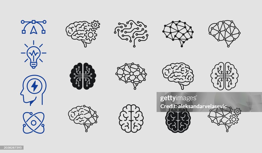 Brain and Artificial Intelligence Icons
