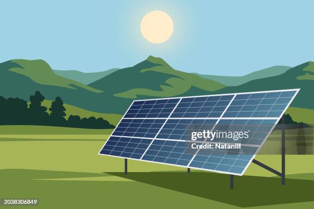 ilustrações de stock, clip art, desenhos animados e ícones de green technologies - painel solar