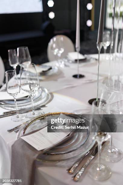 white wedding decoration - stock photo - candlelight ceremony stock pictures, royalty-free photos & images