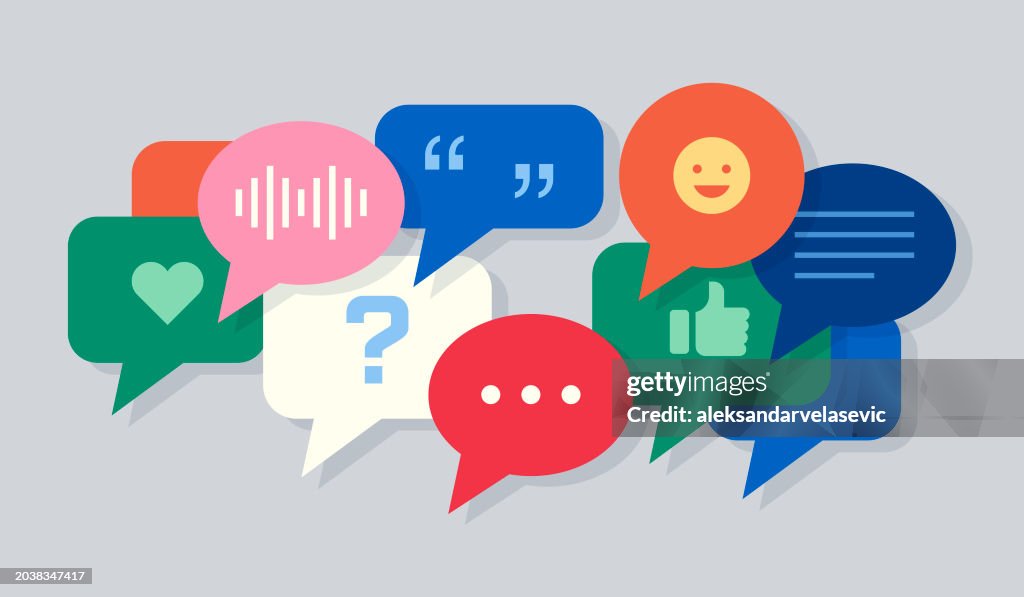 Speech Bubbles Talking Chatting Discussing Concept