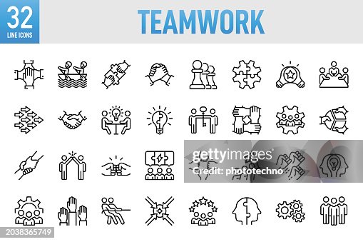 Teamwork - Thin line vector icon set. Pixel perfect. For Mobile and Web. The set contains icons: Teamwork, Community, People, Business, Cooperation, Partnership - Teamwork, Organization, Leadership, Human Resources, Recruitment Teamwork - Thin line vector icon set. Pixel perfect. For Mobile and Web. The set contains icons: Teamwork, Community, People, Business, Cooperation, Partnership - Teamwork, Organization, Leadership, Human Resources, Recruitment