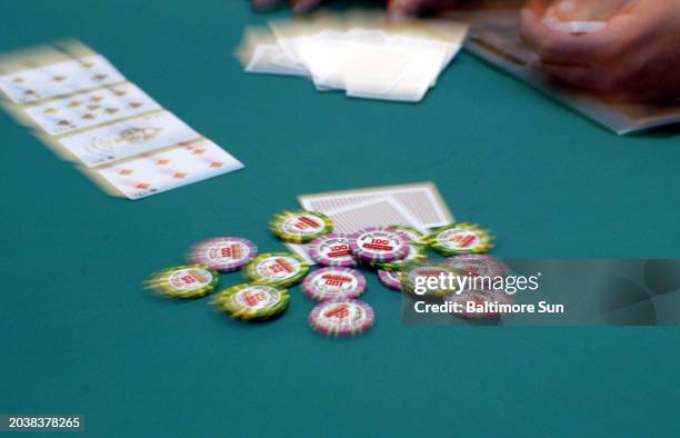 Poker players take part in the World Series of Poker Tournament held at the Binion&apos;s Horseshoe Hotel and Casino in Las Vegas.