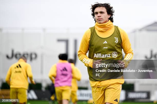 Martin Palumbo of Juventus during a training session at JTC on February 28, 2024 in Turin, Italy.
