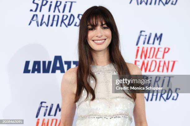 Anne Hathaway attends the 2024 Film Independent Spirit Awards on February 25, 2024 in Santa Monica, California.