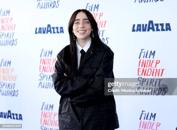 Billie Eilish attends the 2024 Film Independent Spirit Awards on February 25, 2024 in Santa Monica, California.