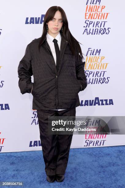 Billie Eilish attends the 2024 Film Independent Spirit Awards on February 25, 2024 in Santa Monica, California.