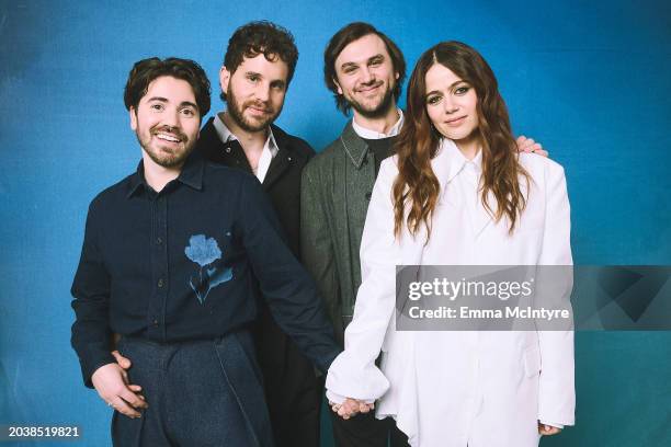 Noah Galvin, Ben Platt, Nick Lieberman and Molly Gordon pose in the IMDb Portrait Studio at the 2024 Independent Spirit Awards on February 25, 2024...