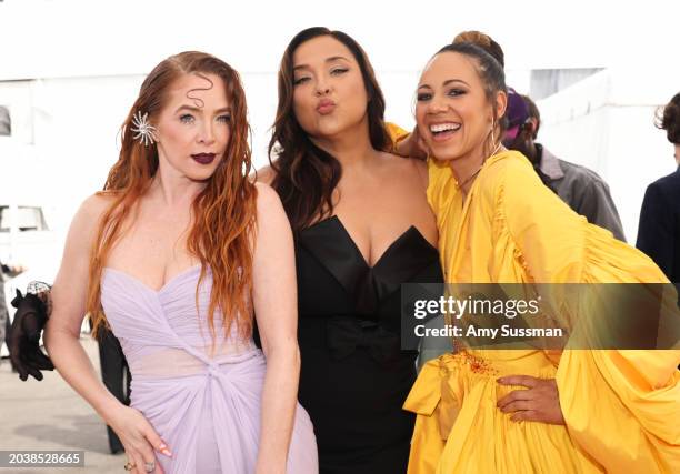 Trisha LaFache, Maria Russell and Cassandra Blair attend the 2024 Film Independent Spirit Awards on February 25, 2024 in Santa Monica, California.