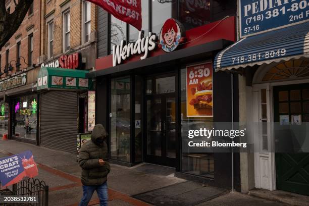 Wendy's Co. Restaurant in the Queens borough of New York, US, on Wednesday, Feb. 28, 2024. The fast-food chain has moved to clarify comments on its...