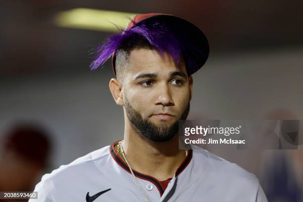 Lourdes Gurriel Jr. #12 of the Arizona Diamondbacks in action against the New York Mets at Citi Field on September 12, 2023 in New York City. The...