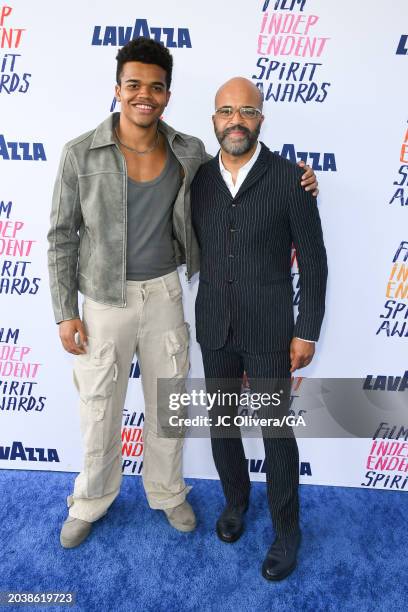 Elijah Wright and Jeffrey Wright attend the 2024 Film Independent Spirit Awards on February 25, 2024 in Santa Monica, California.