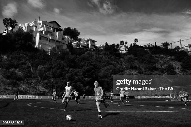 Alex Greenwood of England during a training session at La Quinta Football Center on February 22, 2024 in Marbella, Spain.