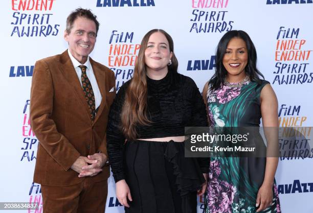Josh Welsh, President, Film Independent, Aidy Bryant, and Brenda Robinson, Film Independent Board Chair attends the 2024 Film Independent Spirit...