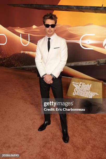 Austin Butler seen at the New York Premiere of Warner Bros. "Dune: Part Two" at Josie Robertson Plaza at Lincoln Center on February 25, 2024 in New...