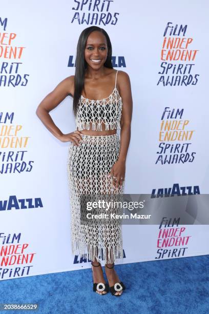 Aja Naomi King attends the 2024 Film Independent Spirit Awards on February 25, 2024 in Santa Monica, California.