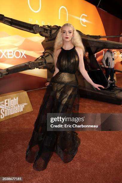 Anya Taylor-Joy seen at the New York Premiere of Warner Bros. "Dune: Part Two" at Josie Robertson Plaza at Lincoln Center on February 25, 2024 in New...