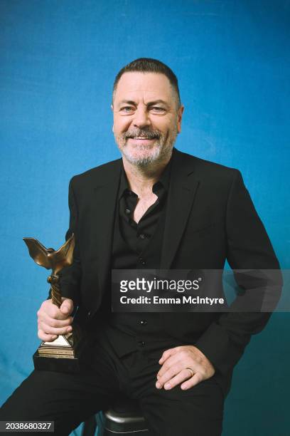 Nick Offerman poses in the IMDb Portrait Studio at the 2024 Independent Spirit Awards on February 25, 2024 in Santa Monica, California.