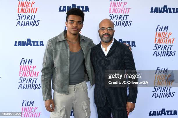 Elijah Wright and Jeffrey Wright attend the 2024 Film Independent Spirit Awards on February 25, 2024 in Santa Monica, California.