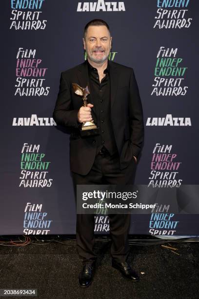 Nick Offerman winner of Best Supporting Performance in a New Scripted Series for 'The Last of Us,' poses in the press room during the 2024 Film...