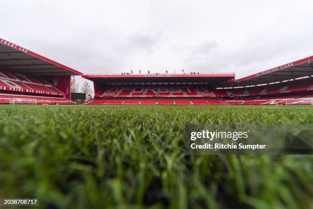 General view of the City Ground before the Emirates FA Cup Fifth Round match between Nottingham Forest and Manchester United at City Ground on...