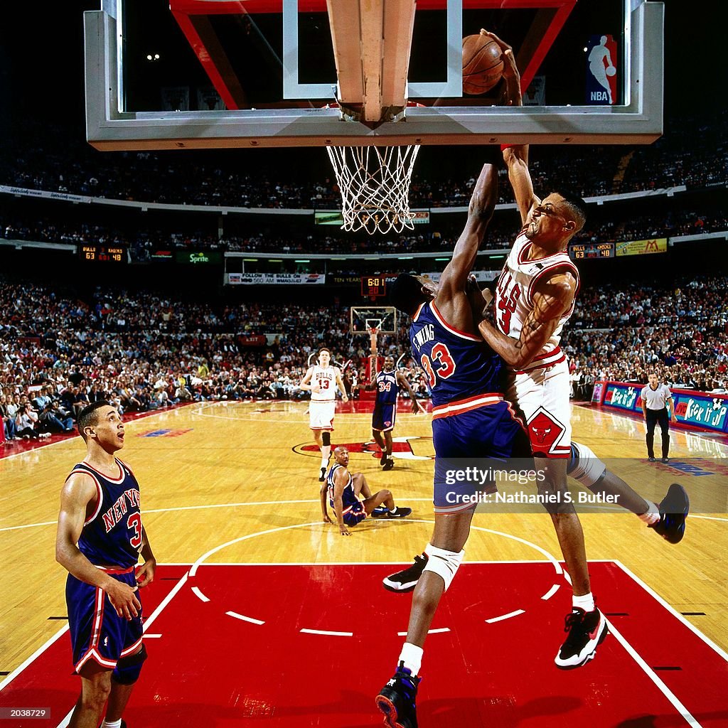 Pippen goes for a dunk