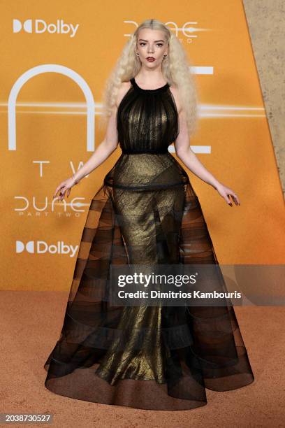 Anya Taylor-Joy attends the "Dune: Part Two" premiere at Lincoln Center on February 25, 2024 in New York City.