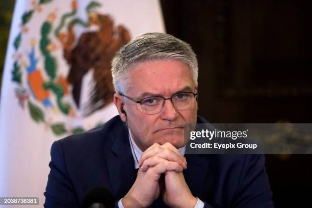 February 27 Mexico City, Mexico: Secretary-General of the Organization for Economic Cooperation and Development Mathias Cormann, during the...