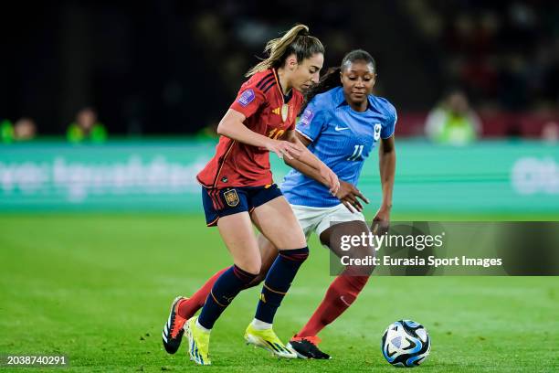 Olga Carmona of Spain plays against Kadidiatou Diani of France during UEFA Women's Nations League 2024 Final match between Spain and France at...