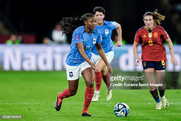 Kadidiatou Diani of France in action during UEFA Women's Nations League 2024 Final match between Spain and France at Estadio La Cartuja on February...