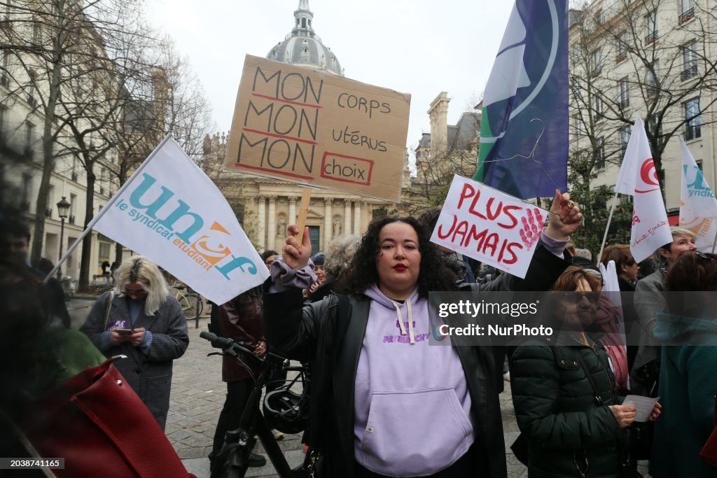 Pro And Anti Abortion Camps Protest In Paris