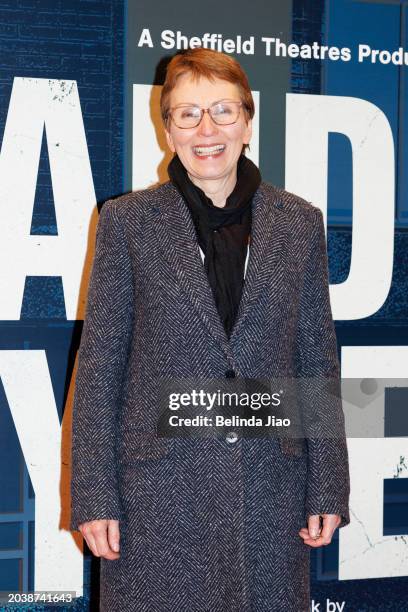 Helen Sharman attends the opening night of "Standing At The Sky's Edge" at Gillian Lynne Theatre on February 28, 2024 in London, England.