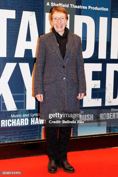 Helen Sharman attends the opening night of "Standing At The Sky's Edge" at Gillian Lynne Theatre on February 28, 2024 in London, England.