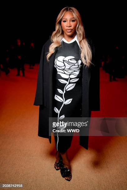 Serena Williams at Balmain RTW Fall 2024 as part of Paris Ready to Wear Fashion Week held at Pavillon Cambon on February 28, 2024 in Paris, France.