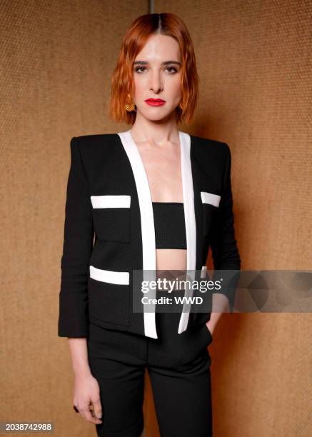 Hari Nef at Balmain RTW Fall 2024 as part of Paris Ready to Wear Fashion Week held at Pavillon Cambon on February 28, 2024 in Paris, France.