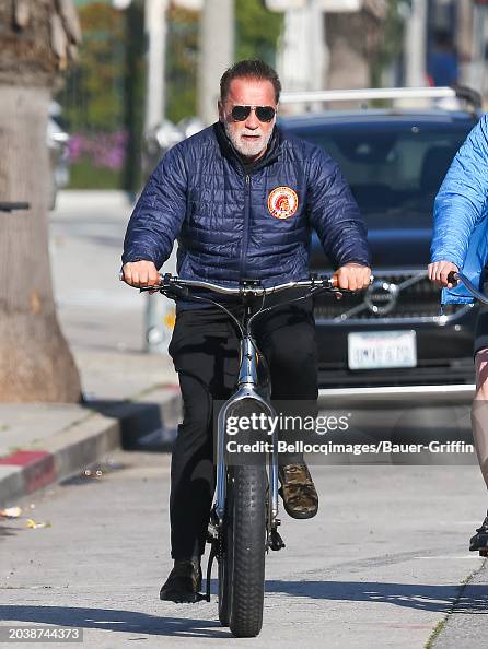 Arnold Schwarzenegger is seen on February 28, 2024 in Los Angeles