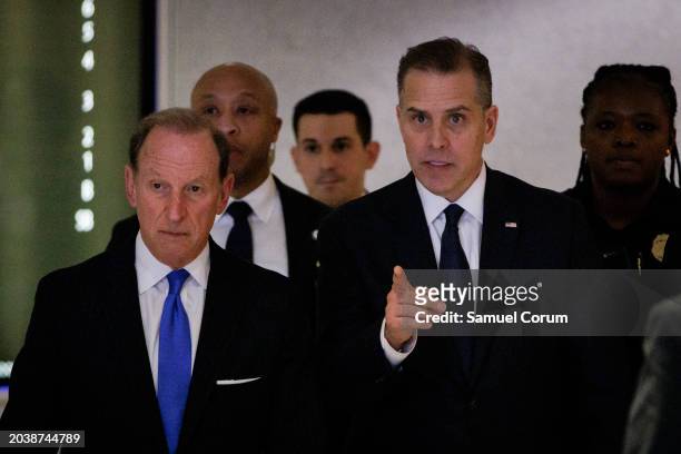 Hunter Biden , son of U.S. President Joe Biden, leaves with his attorney Abbe Lowell for a closed-door deposition before the House Committee on...
