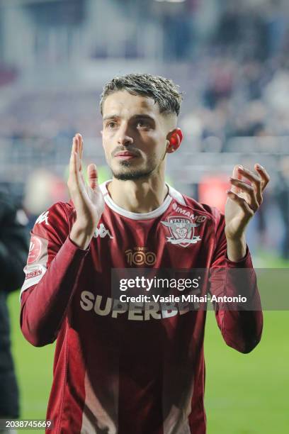 Albion Rrahmani of Rapid Bucuresti celebrates the winning after the SuperLiga Round 28 match between Rapid Bucuresti and UTA Arad at Giulesti Stadium...