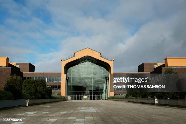 This photograph taken on February 23 shows an outside view of a former power plant, now a cinematographic pole called "Cite du Cinema" planned to be...