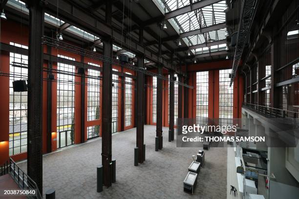 This photograph taken on February 23 shows a view of a former power plant, now a cinematographic pole called "Cite du Cinema" planned to be used for...