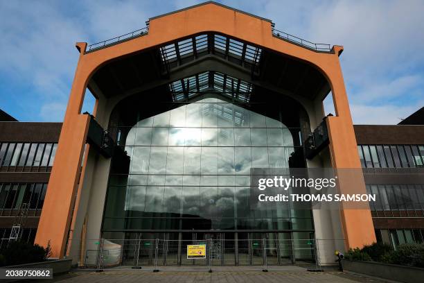 This photograph taken on February 23 shows an outside view of a former power plant, now a cinematographic pole called "Cite du Cinema" planned to be...