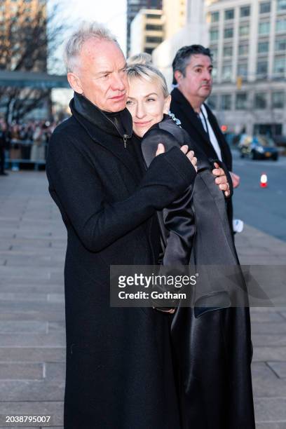 Sting and Mickey Sumner attends the 'Dune Part Two' New York Premiere at Josie Robertson Plaza at Lincoln Center on February 25, 2024 in New York...