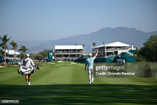 Jake Knapp of the United States walks to the 18th green during the final round of the Mexico Open at Vidanta at Vidanta Vallarta on February 25, 2024...