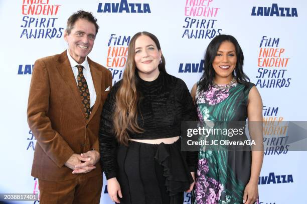 Josh Welsh, President, Film Independent, Aidy Bryant, and Brenda Robinson, Film Independent Board Chair attend the 2024 Film Independent Spirit...