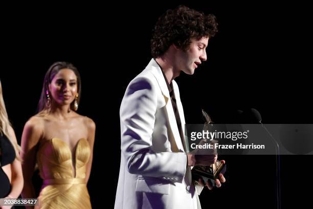 Dominic Sessa accepts the Best Breakthrough Performance award for “The Holdovers” onstage during the 2024 Film Independent Spirit Awards on February...