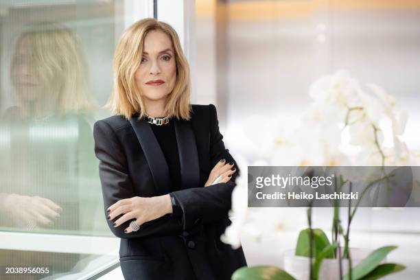 Actress Isabelle Huppert poses for a portrait shoot on February 19, 2024 in Berlin, Germany.