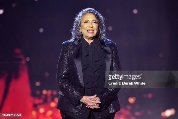 Cathy Hughes speaks onstage during The 6th Annual URBAN ONE HONORS: Best In Black presented by TV at Coca Cola Roxy on January 20, 2024 in Atlanta,...