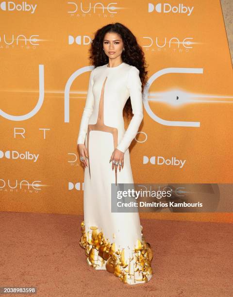 Zendaya attends the "Dune: Part Two" premiere at Lincoln Center on February 25, 2024 in New York City.