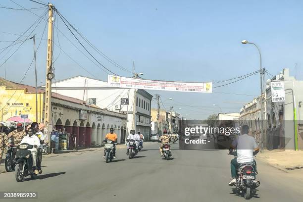 General view of a street in N'Djamena on February 29, 2024. A "general search" of vehicles and passersby was under way late Wednesday in Chad's...